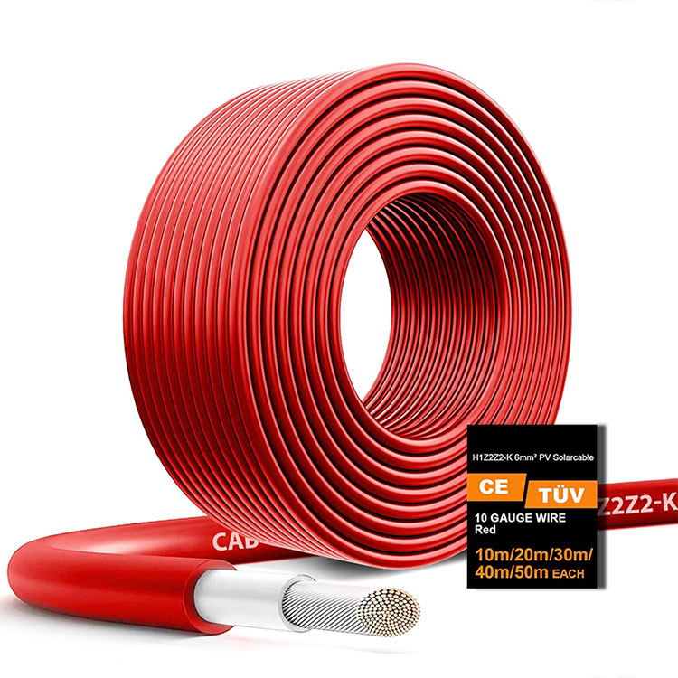 Zema vadītāja pretestība 10AWG fotoelementu vads 65FT